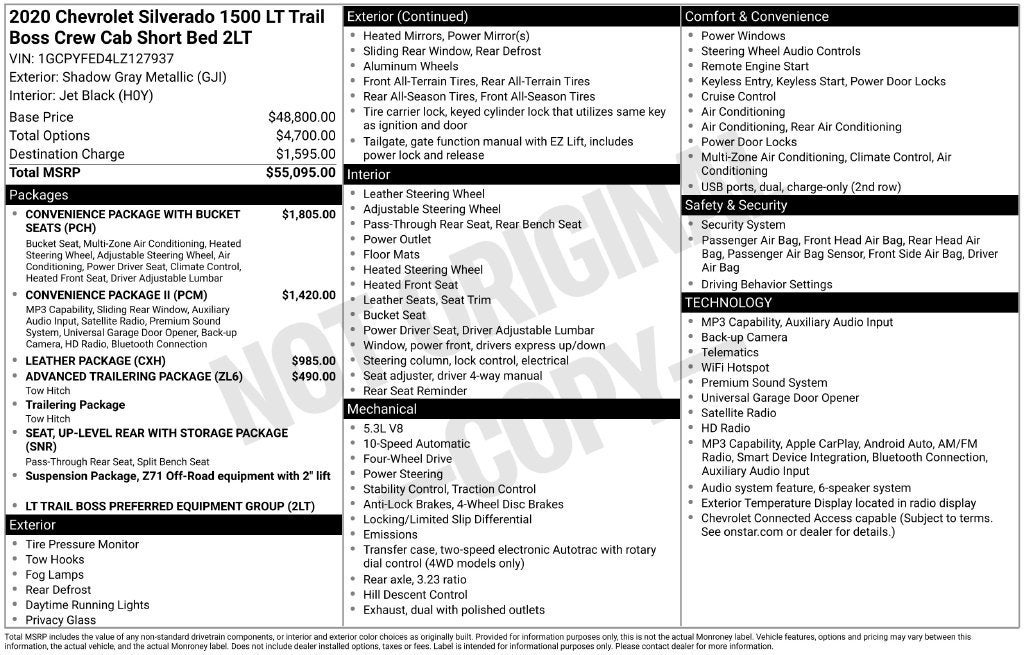 2020 Chevrolet Silverado 1500 LT Trail Boss