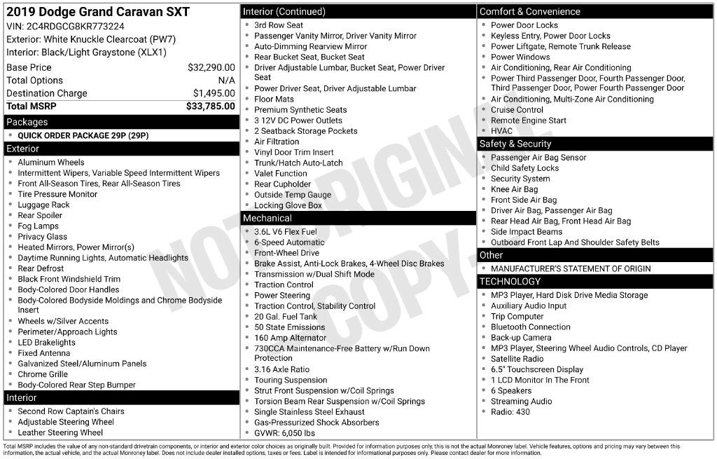 2019 Dodge Grand Caravan SXT