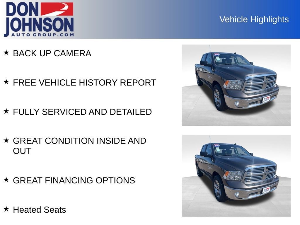 2017 RAM 1500 Big Horn Crew Cab 4x4 5'7' Box