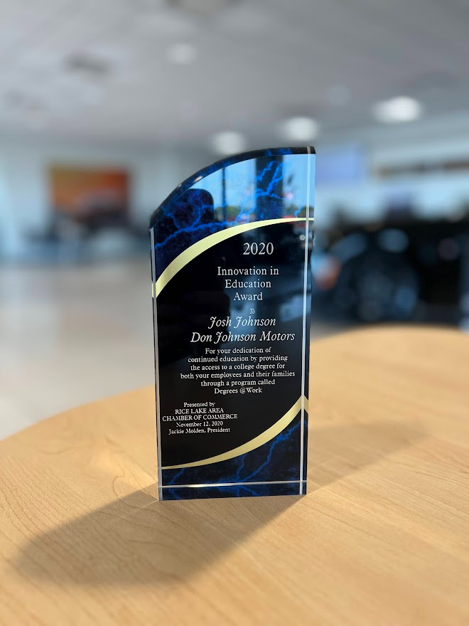 Award - Don Johnson's Hayward Motors Chrysler Dodge Jeep Ram in Hayward WI